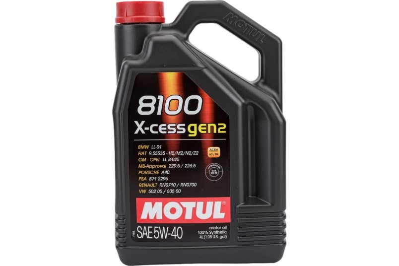 Масло моторное MOTUL 8100 X-cess gen2 5W40 SP A3/B4 (4л.) синтетическое (бенз., диз.)