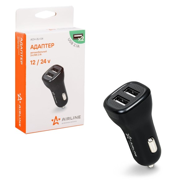 Зарядное устр-во в прикур. 2 USB 2.1А, 12/24В