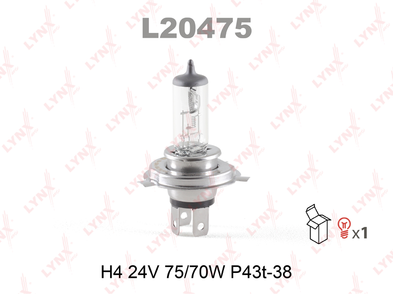 Лампа H4 24V 75/70W P43t н/о