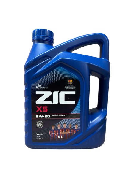 Масло моторное ZIC X5 5W30 SP/GF-6 (4л.) полусинтетическое. (бенз.)