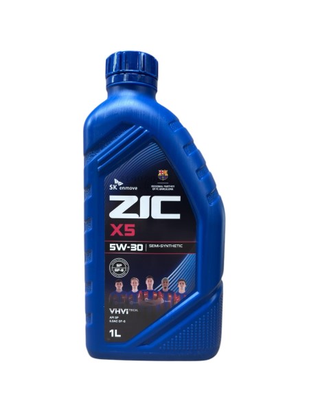 Масло моторное ZIC X5 5W30 SP/GF-6 (1л.) полусинтетическое. (бенз.)