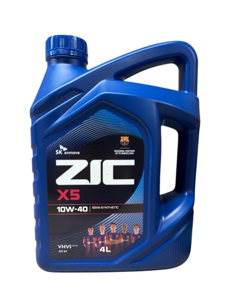 Масло моторное ZIC X5 10W40 SP (4л.) полусинтетическое. (бенз.)