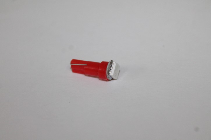 Лампа щитка пр. 12V W1.2W T5 1 SMD без цок. W2x4.6d красная