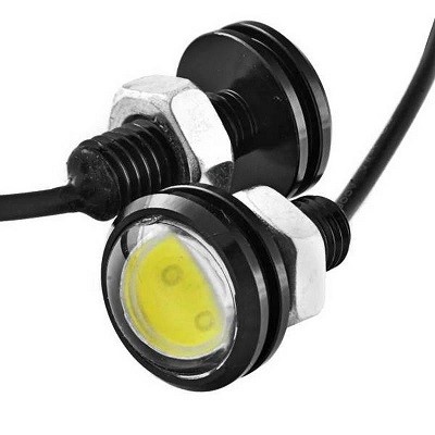 Дневные ходовые огни 12V COB (линза) сверхмощный диод 1.5 W с болтом