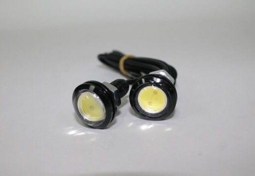 Дневные ходовые огни 12V COB (линза) сверхмощный диод 1 W с болтом