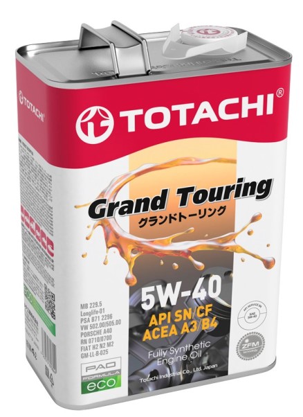 Масло моторное TOTACHI Grand Touring 5W40 SN (4л.) синтетическое (бенз., диз.)