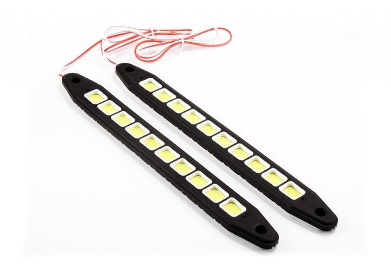 Дневные ходовые огни 12V 10 SMD резин. корпус, супер яркие (к-т 2шт)