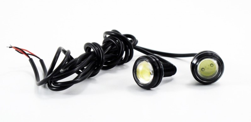 Дневные ходовые огни 12V COB (линза) сверхмощный диод 3W (к-т 2шт)