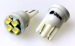 Лампа габарит. 12V W5W T10 4 SMD без цок. W2.1x9.5d