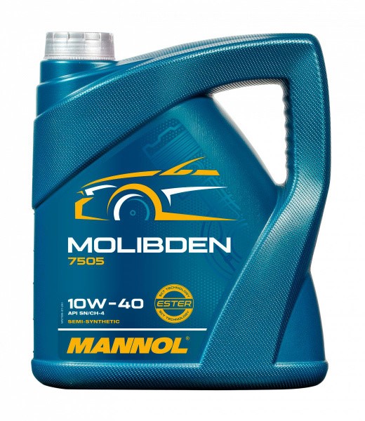 Масло моторное MANNOL Molibden 7505 10W40 SN/CH-4 (4л.) полусинтетическое. (бенз.)