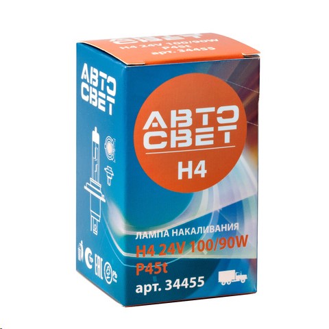 Лампа H4 24V 100/90W P45t с/о