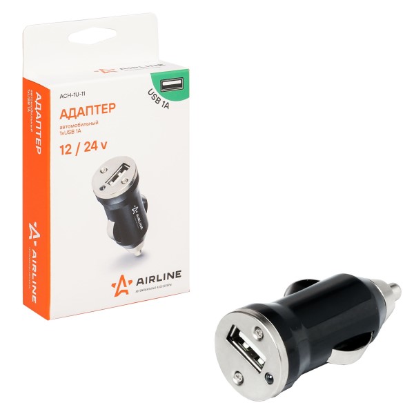 Зарядное устр-во в прикур. 1 USB 1А 12/24В