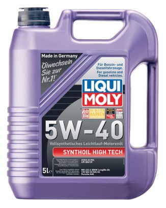 Масло моторное LIQUI MOLY Synthoil High Tech 5W40 SN A3/B4 (5л.) синтетическое (бенз., диз.)