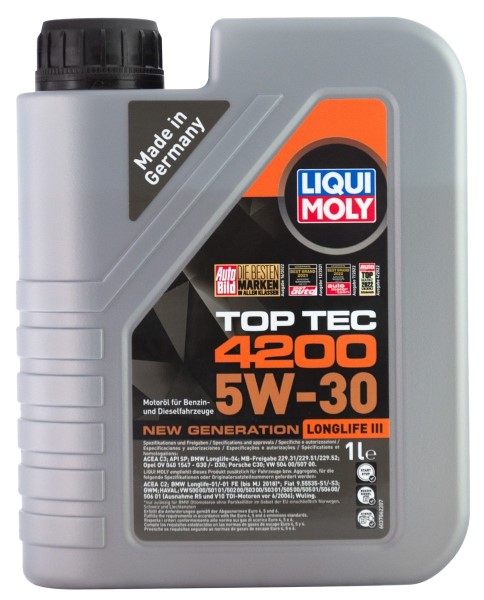 Масло моторное LIQUI MOLY Top Tec 4200 5W30 A3/B4/C3 (1л.) синтетическое (диз.)