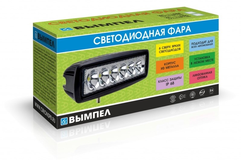Фара светодиодная дополнительная 6 SMD 36W, 1260LM, 9-30V, 6000K, SPOT-дальний