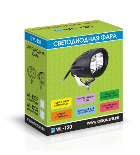 Фара светодиодная дополнительная 2 SMD 36W, 2400LM, 9-30V, 6000K, SPOT-дальний