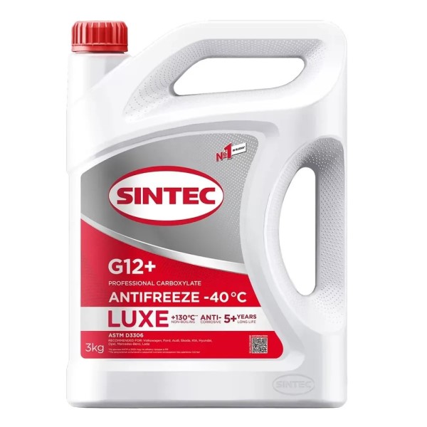 Антифриз Sintec  LUX  G-12+ -40С (3 кг.) красный