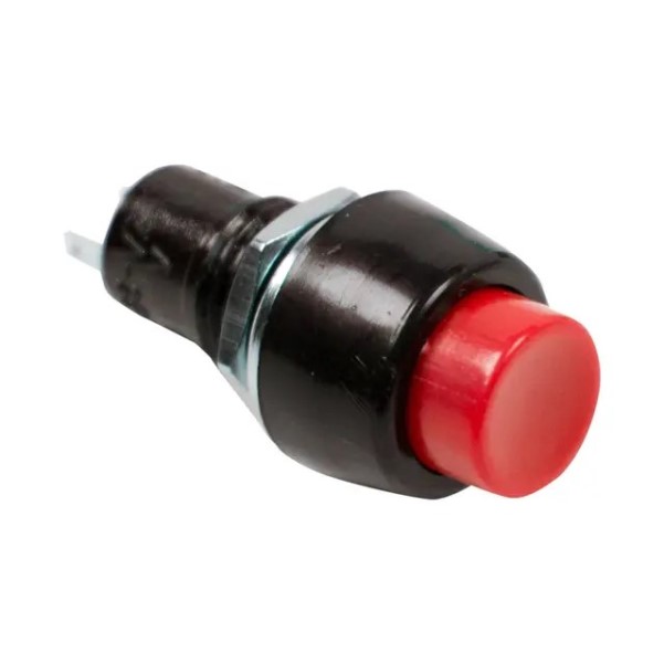 Выключатель-кнопка 250V 1А (2с) ON-OFF фиксиров. красный Micro