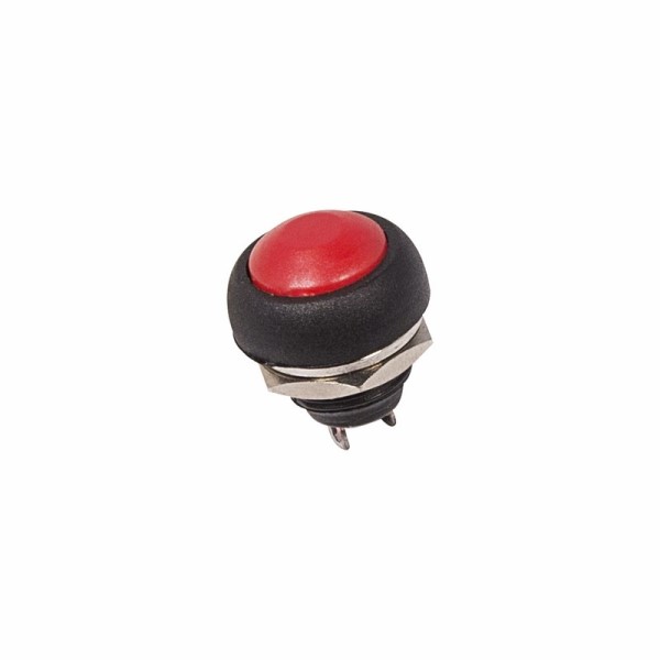 Выключатель-кнопка 250V 1А (2с) ON-OFF Б/фикс. красный Micro