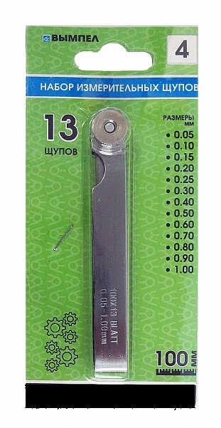 Щуп регулировки клапанов /веерный/ (0,05 - 1,0 мм) 13 листов