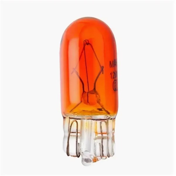 Лампа габарит. 12V WY5W T10 без цок. W2.1x9.5d желтая