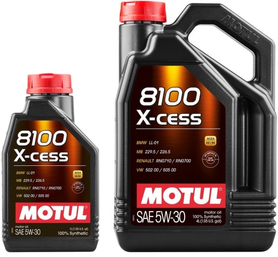Масло моторное MOTUL 8100 X-cess 5W30 SL A3/B4 (4л.) синтетическое (бенз., диз.)