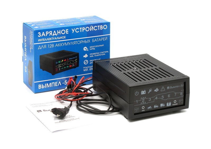 Устройство пуско-зарядное Вымпел-56 12В 20А (интеллектуальное с диагностикой АКБ, стартера, генератора, 20А)