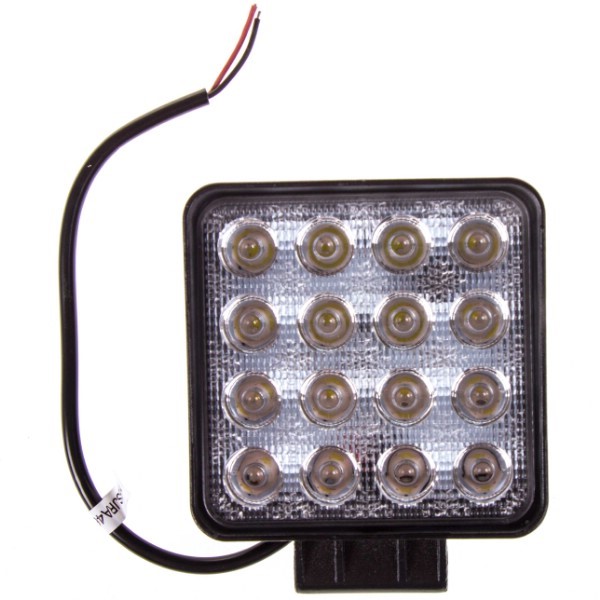 Фара светодиодная дополнительная 16 SMD 48W, 12/24V, 6000K  107*107(126)*50 мм (прямоугольная) ближний
