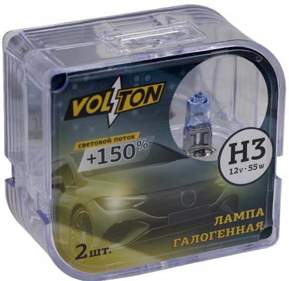 Лампа H3 12V 55W Pk22s набор +150% (2 шт)