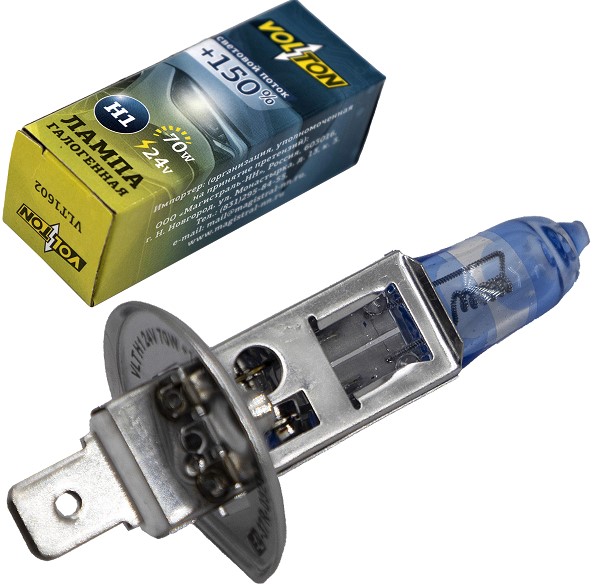Лампа H1 24V 70W P14,5s +150%
