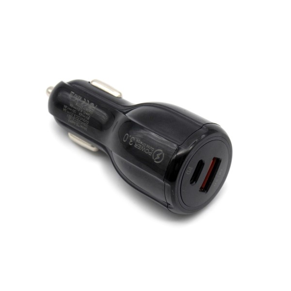 Зарядное устр-во в прикур. 1 USB 3,0 QC + PD (Type-C) быстрая зарядка с разъемом типа С
