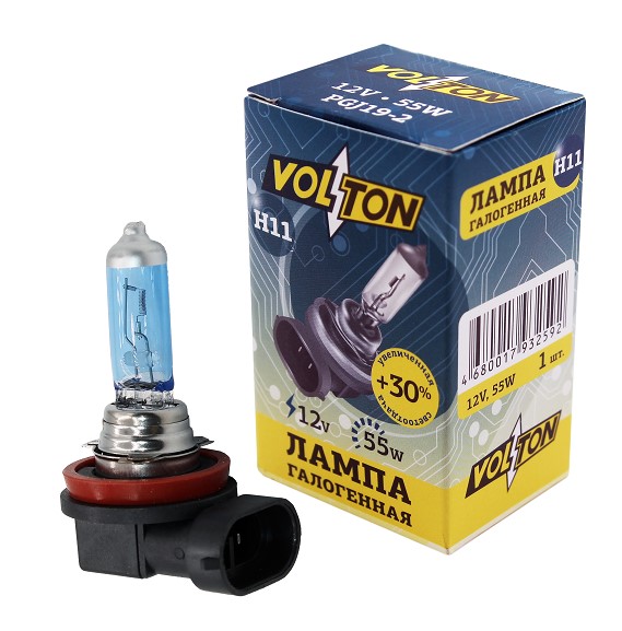 Лампа H11 12V 55W PGJ19-2 +30%