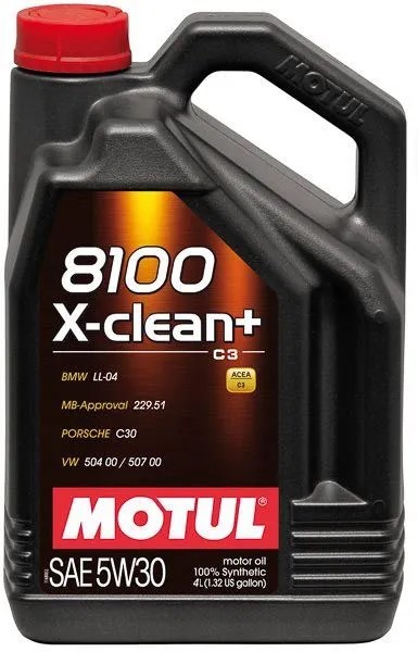 Масло моторное MOTUL 8100 X-Clean Plus 5W30 C3 (4л.) синтетическое