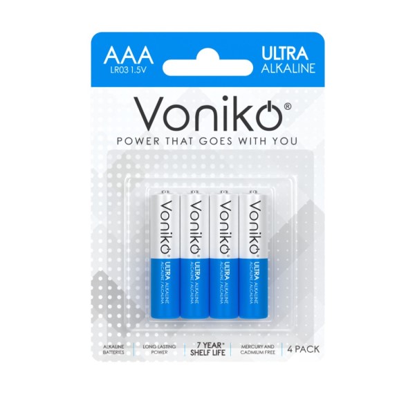 Батарейка AAA LR03 Alkaline 4 шт в блистере Ultra