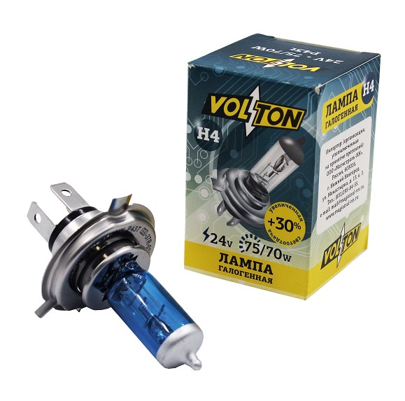 Лампа H4 24V 75/70W P43t н/о +30%
