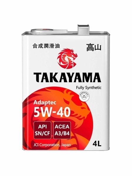 Масло моторное TAKAYAMA 5W40 SN/CF A3/B4 (4л.) синтетическое (ж/б)