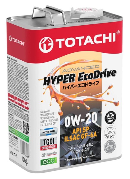 Масло моторное TOTACHI HYPER Ecodrive 0W20 SP/GF-6A (4л.) синтетическое