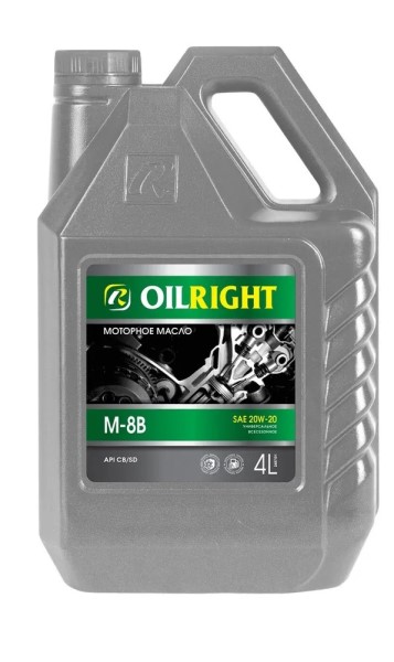 Масло моторное OIL RIGHT М-8В (4л.) минеральное (бенз.)