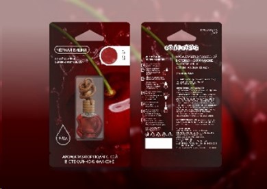 Ароматизатор подвесной  Aroma Glass  линейки  Apple  Черная вишня 9 мл (аромат вишни и цветочных акцентов)
