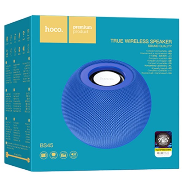Портативная колонка Bluetooth, 5W, 500mAh, синяя