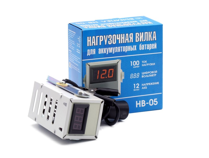 Вилка нагрузочная аккумулятора /100А/ (HB-05) цифровой вольтметр