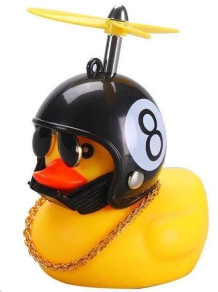 Игрушка на панель  УТКА  в шлеме, желтая