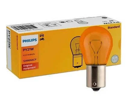 Лампа 1-конт. 12V PY21W S25 со смещен. цок. по радиусу BAU15s желтая(заказ)