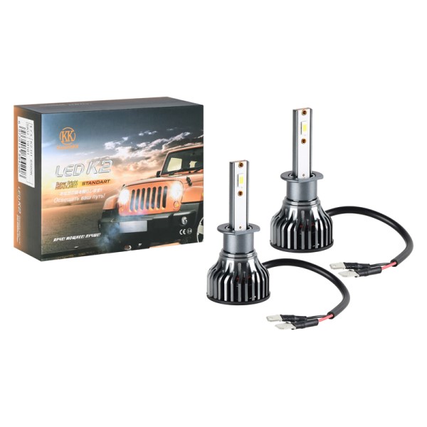 Лампа H1 12V LED 60W/3000LM 6500K 2 шт (со встр. вентилятором)