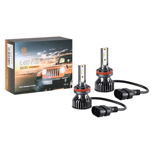 Лампа H9 12V LED 60W/3000LM 6500K 2 шт (со встр. вентилятором)
