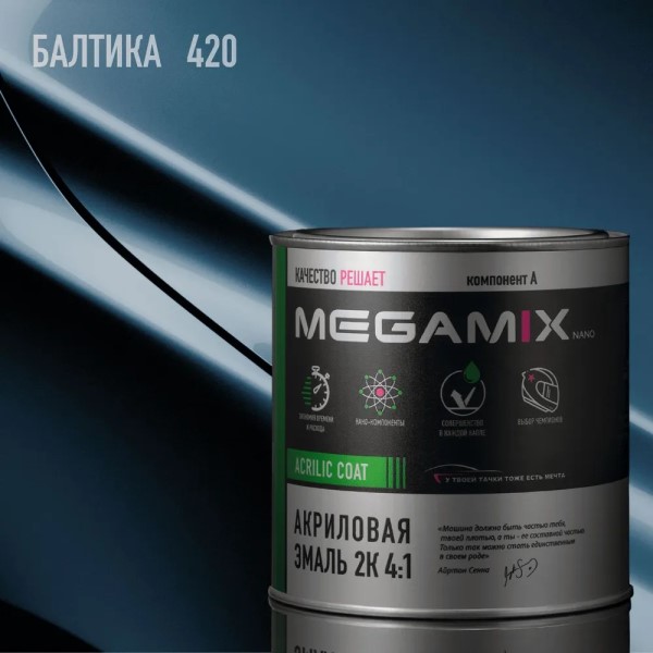 Краска эмаль Megamix акрил. 2К 4:1 № 420 Балтика 840 мл