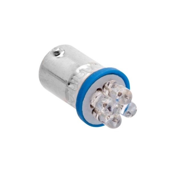 Лампа габарит. 12V T4W T8.5 4 LED с цок. BA9s синяя