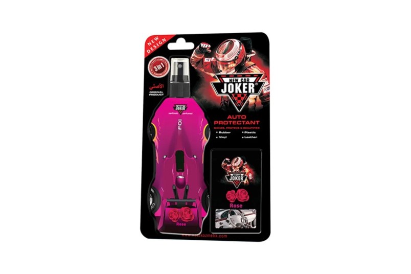 Полироль пластика с губкой JOKER Turbo 3 in1 New Car Роза 250 мл