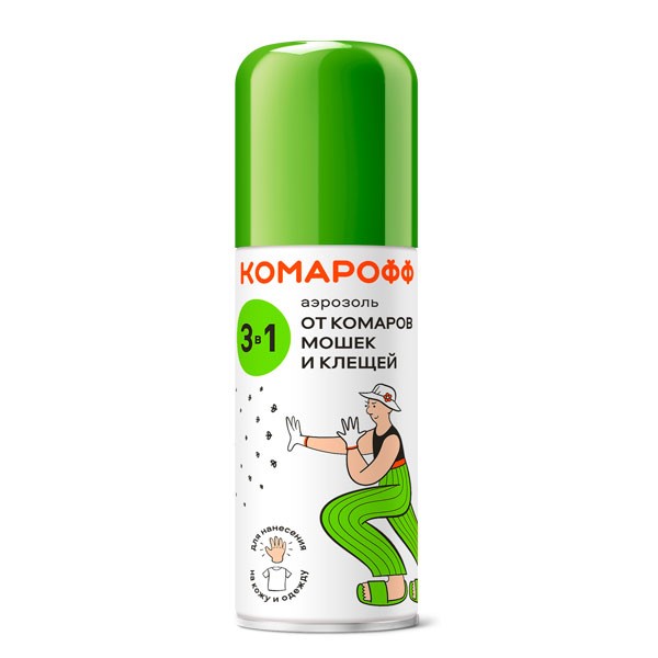 Средство от укуса насекомых 100 мл  Комарофф 3 в 1  (аэроз.)