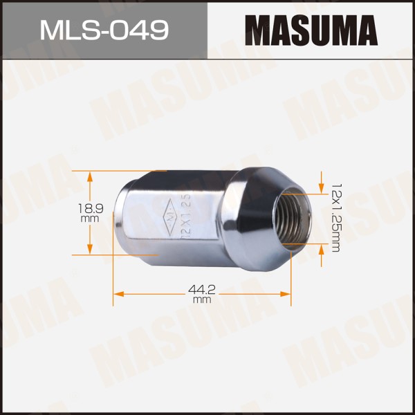 Гайка колеса M12*1.25*44,2 Конус с выступ., закр., ключ 19мм
